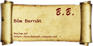 Böm Bernát névjegykártya